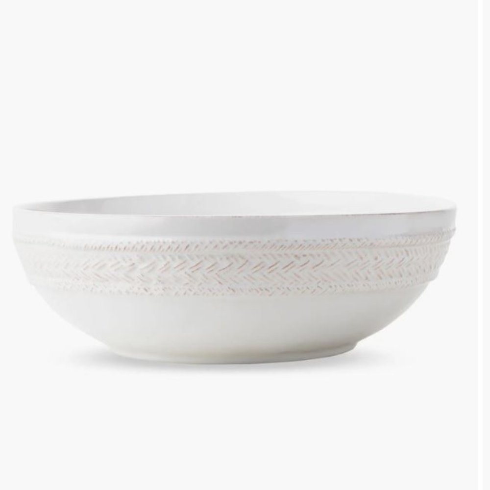 $94 Juliska Ceramic Le Panier 12" Serving Bowl Whitewash Portugal  New